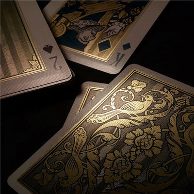 Print 100% Durable Waterproof Plastic Playing Cards 24K Gold Foil Plated