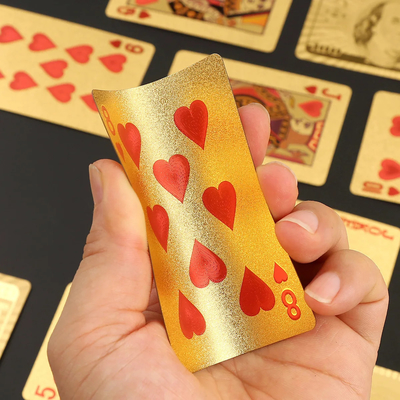 Plastic Waterproof Poker With Box Table Game Card Gold Stamping Finishing Playing Card Classical Pattern